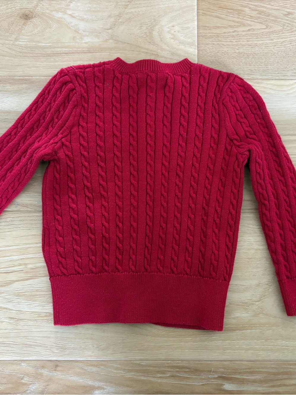 Polo by Ralph Lauren Girls' Red Cable-Knit Cardigan NWOT - Picture 2 of 3